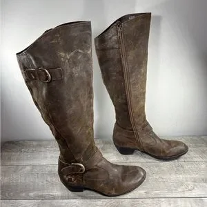 Born Shoes Born B62823 Kylli Distressed Suede Leather Womens Riding Tall Boots Size Poshmark